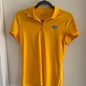 Green Bay Packers Nike Women's Yellow Polo Shirt